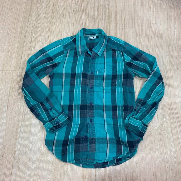 Kavu Tops - Kavu Flannel Shirt Size Small Green and Blue